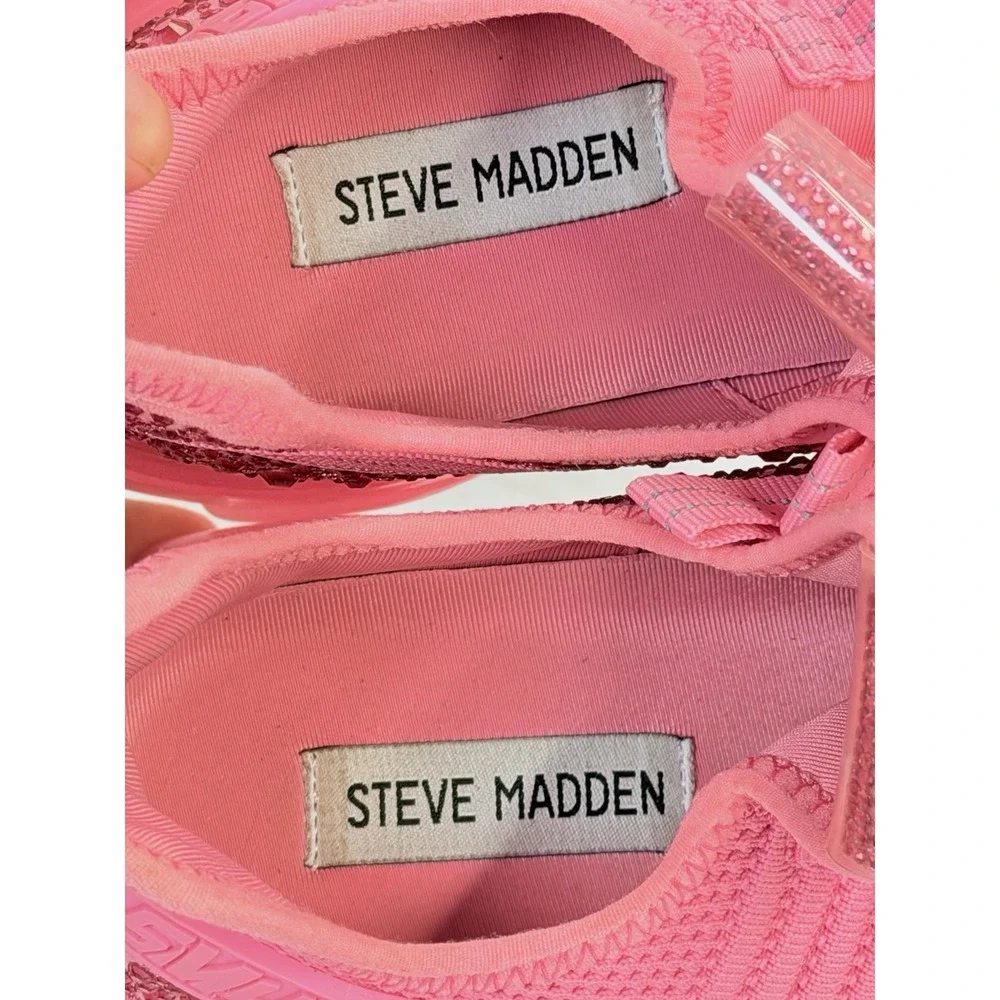 Steve Madden Maxima Pink Rhinestone Chunky Sneakers Women's 8.5
